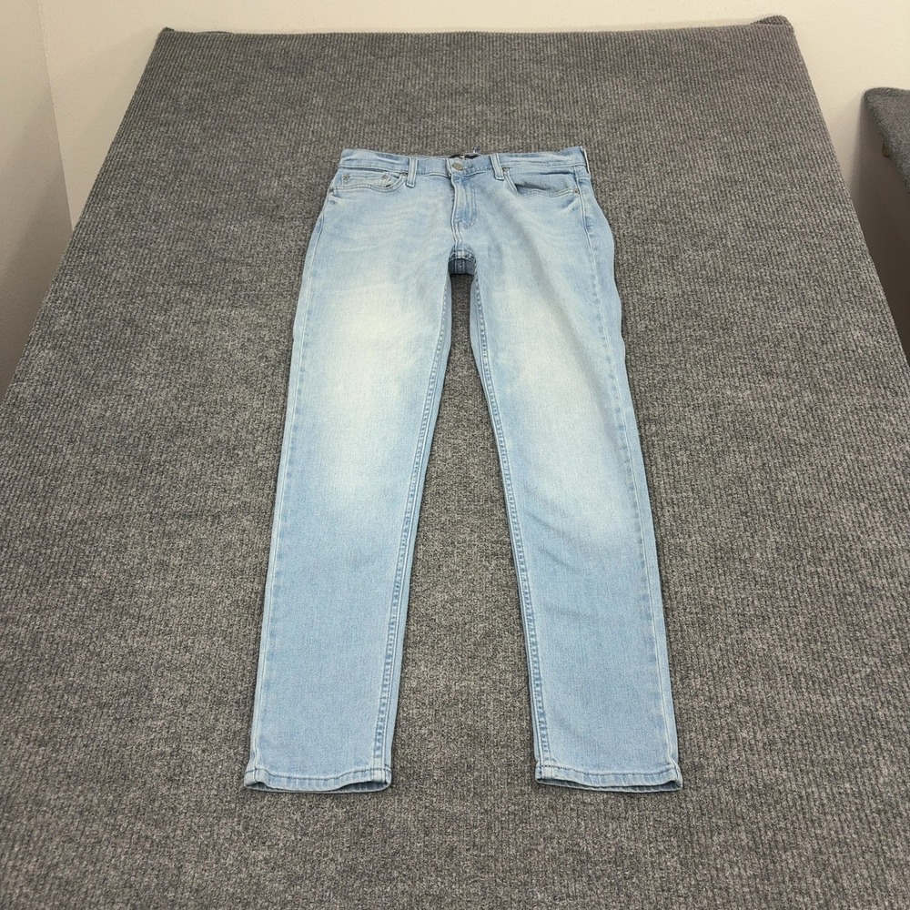 Hollister Jeans Mens 30 Light Blue Cotton Epic Flex Taper Casual Style